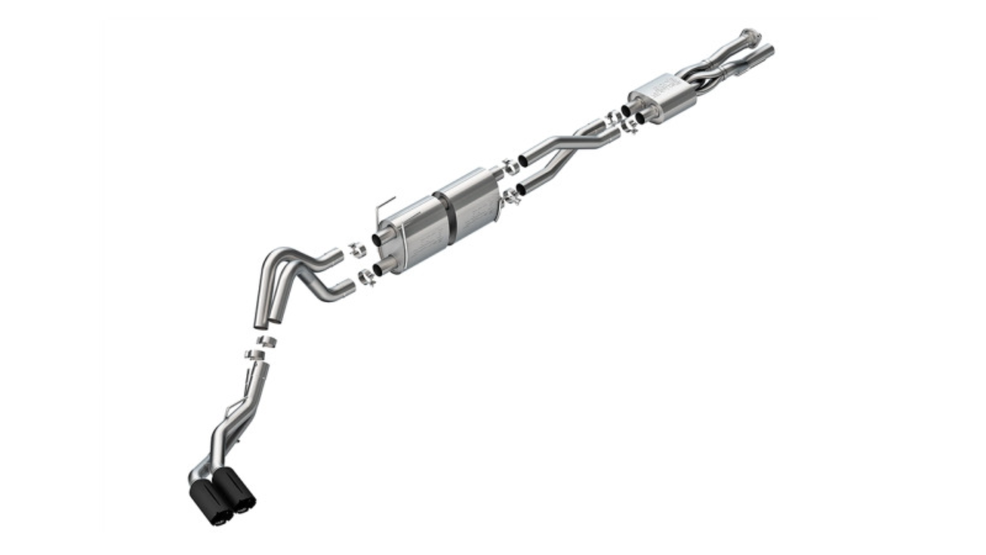 Picture of Borla 20-26 Ford F250/F350 SD 7.3L V8 CC SB (160in WB) (SRW) S-Type Cat-Back Exhaust - Brawler Black