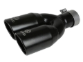 Picture of aFe Takeda 304 Stainless Steel Clamp-on Exhaust Tip Black 2-1/2ininlet x 3-1/2in Outlet X 12in L