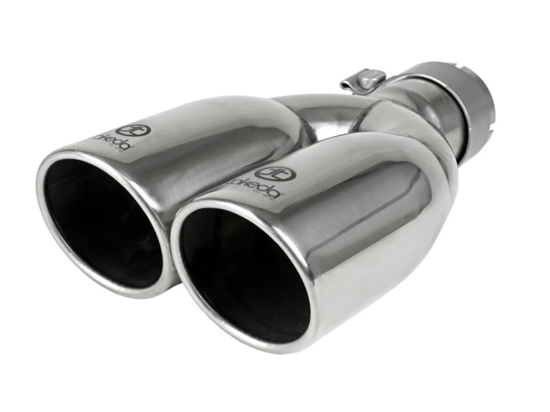 Picture of aFe Takeda 304 Stainless Steel Clamp-on Exhaust Tip Polished 2-1/2ininlet x 3-1/2in Outlet X 12in L