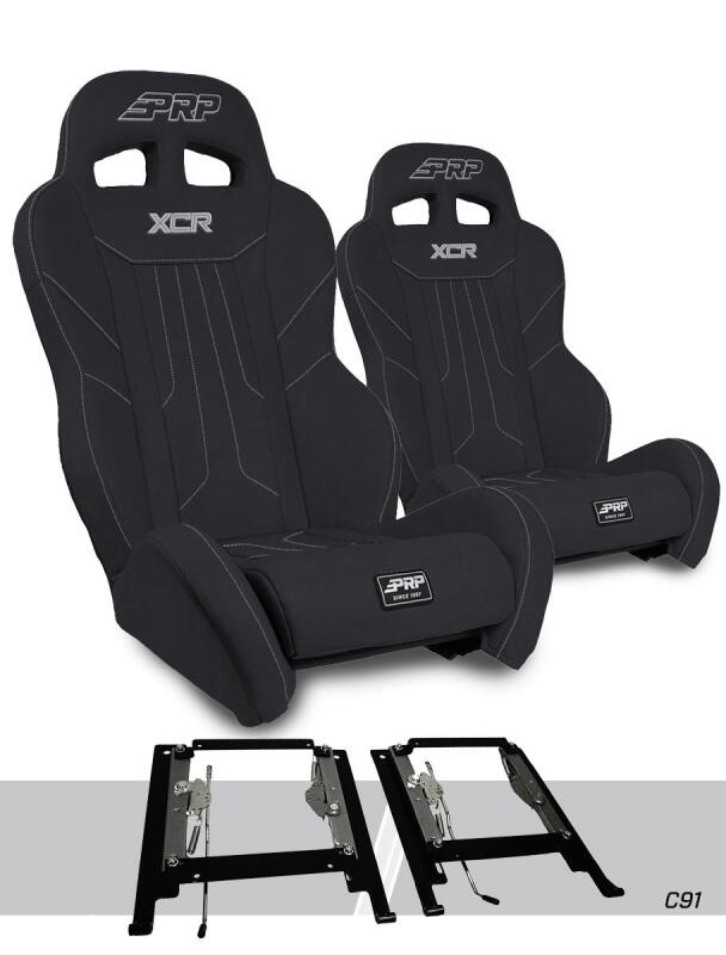 Picture of PRP Seats Can-Am Maverick X3/R XCR Suspension Seats Mount & Slider Kit (Pair) - Black