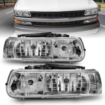 Picture of ANZO 1999-2002 Chevrolet Silverado 1500 Crystal Headlights Chrome
