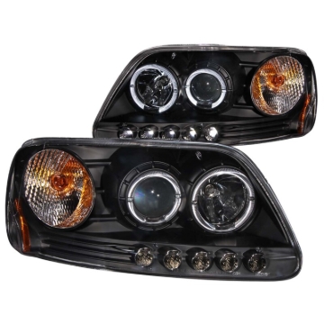 Picture of ANZO 1997.5-2003 Ford F-150 Projector Headlights w/ Halo and LED Black 1pc