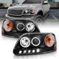 Picture of ANZO 1997.5-2003 Ford F-150 Projector Headlights w/ Halo and LED Black 1pc