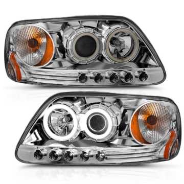 Picture of ANZO 1997.5-2003 Ford F-150 Projector Headlights w/ Halo Chrome 1pc