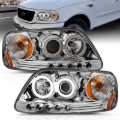 Picture of ANZO 1997.5-2003 Ford F-150 Projector Headlights w/ Halo Chrome 1pc