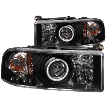 Picture of ANZO 1994-2001 Dodge Ram Projector Headlights w/ Halo Black