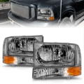 Picture of ANZO 2000-2004 Ford Excursion Crystal Headlights Chrome w/ Corner Lights 2pc