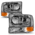 Picture of ANZO 2000-2004 Ford Excursion Crystal Headlights Chrome w/ Corner Lights 2pc