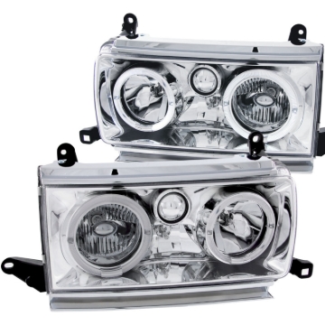 Picture of ANZO 1991-1994 Toyota Land Cruiser Crystal Headlights w/ Halo Chrome
