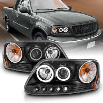 Picture of ANZO 1997-2003 Ford F-150 Projector Headlights w/ Halo Black (CCFL)