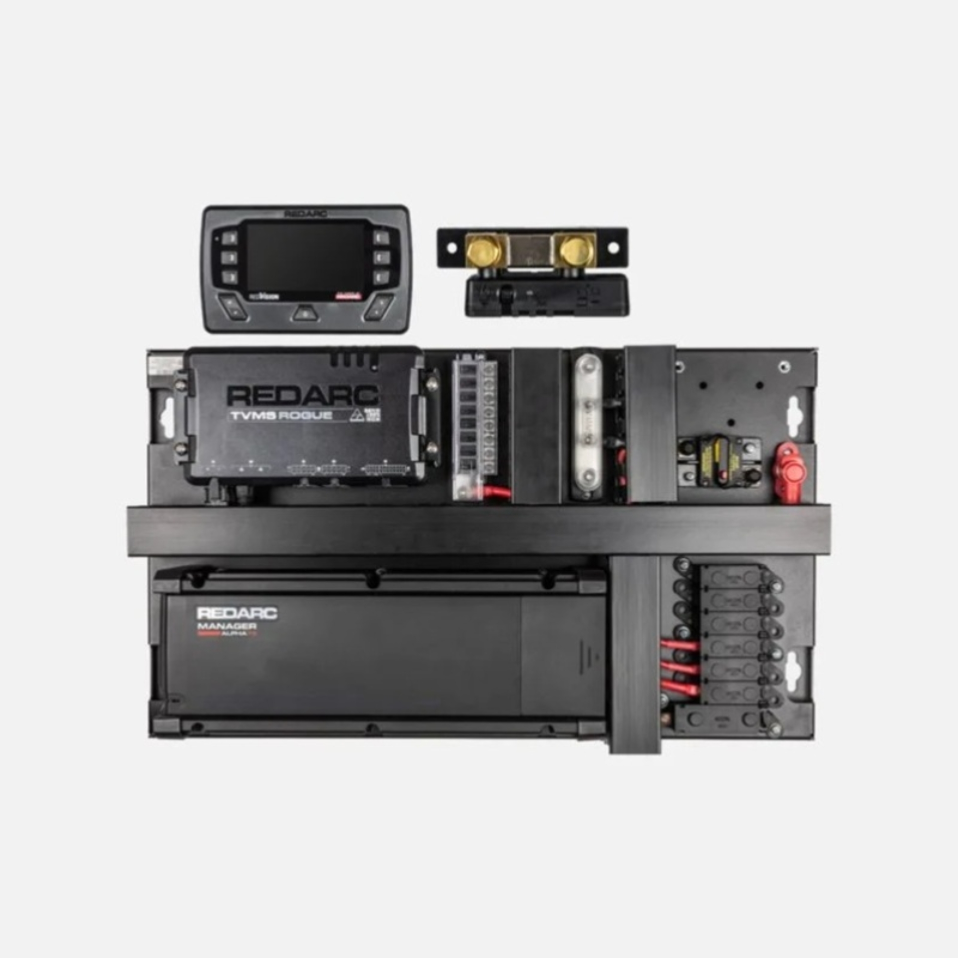Picture of REDARC REDWorks QuickFit75 Power Panel w/75A Alpha/Dual TVMS Rogue/RedVision Display System