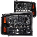 Picture of ANZO 2000-2004 Ford Excursion Crystal Headlights Black w/ LED 1pc