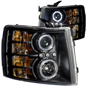 Picture of ANZO 2007-2013 Chevrolet Silverado 1500 Projector Headlights w/ Halo Black