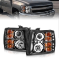 Picture of ANZO 2007-2013 Chevrolet Silverado 1500 Projector Headlights w/ Halo Black