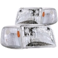 Picture of ANZO 1993-1997 Ford Ranger Crystal Headlights Chrome w/ Corner Lights 2pc