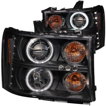 Picture of ANZO 2007-2013 GMC Sierra 1500 Projector Headlights w/ Halo Black