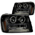 Picture of ANZO 2002-2009 Chevrolet Trailblazer Projector Headlights w/ Halo Black