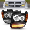 Picture of ANZO 2007-2012 Dodge Nitro Projector Headlights w/ Halo Black (CCFL) G2