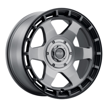 Picture of Weld Off-Road Ridge 20x9 - 8x180 BP - ET0 - 124.3mm CB - Satin Gunmetal Wheel (Black Ring)