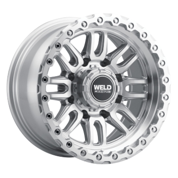 Picture of Weld Off-Road Swift 17x9in - 8x180 BP - ET-12 - 124.3mm CB - Gloss Silver Machined Wheel & Ring