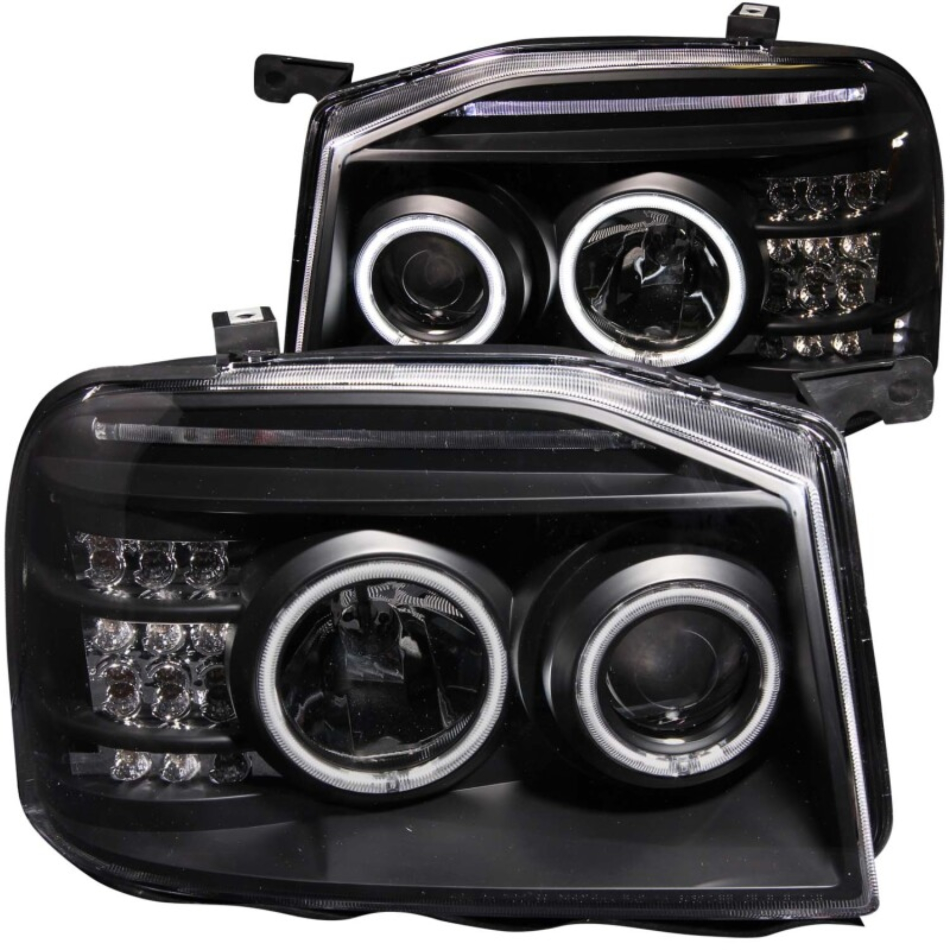 Picture of ANZO 2001-2004 Nissan Frontier Projector Headlights w/ Halo Black (CCFL)