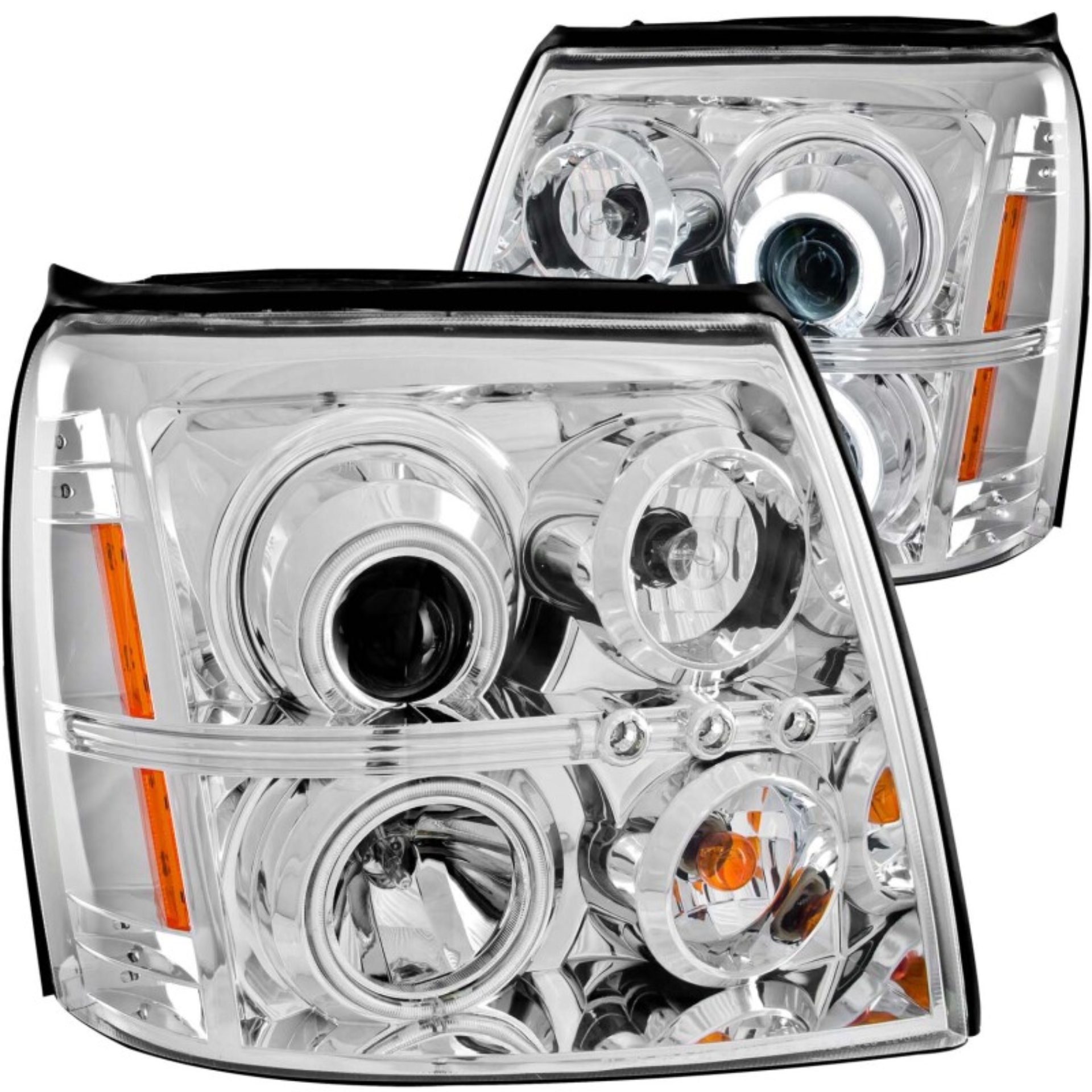 Picture of ANZO 2003-2006 Cadillac Escalade Projector Headlights w/ Halo Chrome (CCFL) (HID Compatible)