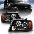 Picture of ANZO 2004-2008 Ford F-150 Projector Headlights w/ Halo and LED Black G2