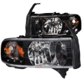 Picture of ANZO 1994-2001 Dodge Ram Crystal Headlights Black w/ LED