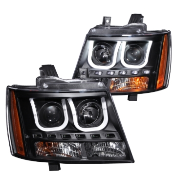 Picture of ANZO 2007-2013 Chevrolet Avalanche Projector Headlights w/ U-Bar Black