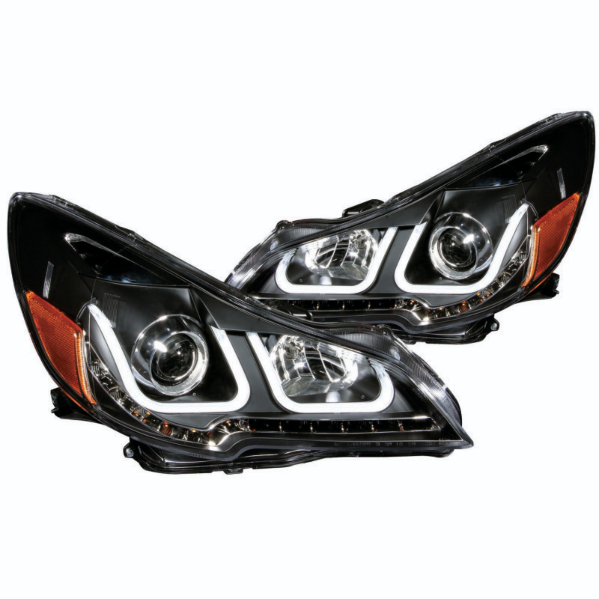 Picture of ANZO 2010-2014 Subaru Outback Projector Headlights w/ U-Bar Black