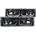 Picture of ANZO 1988-1998 Chevrolet C1500 Crystal Headlights Black w/ Low - Brow