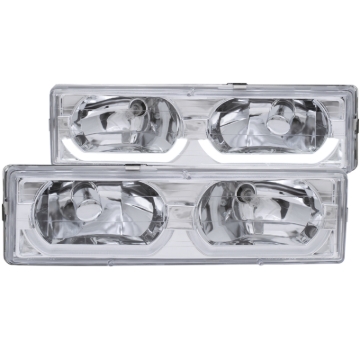 Picture of ANZO 1988-1998 Chevrolet C1500 Crystal Headlights Chrome w/ Low - Brow