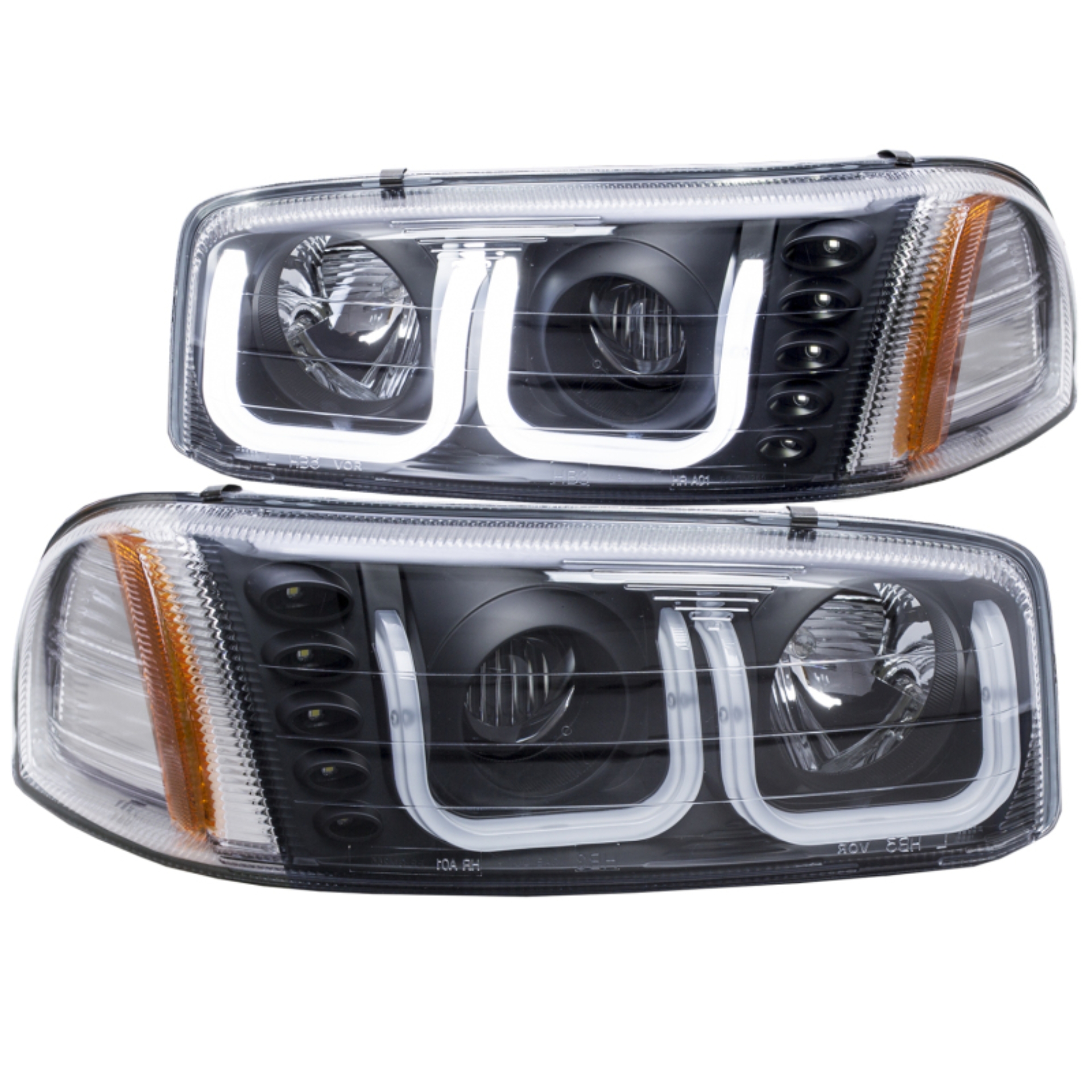 Picture of ANZO 1999-2006 GMC Sierra 1500 Projector Headlights w/ U-Bar Black