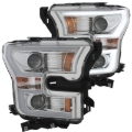 Picture of ANZO 2015-2016 Ford F-150 Projector Headlights w/ Plank Style Design Chrome w/ Amber