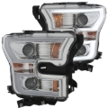 Picture of ANZO 2015-2016 Ford F-150 Projector Headlights w/ Plank Style Design Chrome w/ Amber
