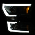 Picture of ANZO 2015-2016 Ford F-150 Projector Headlights w/ Plank Style Design Black w/ Amber