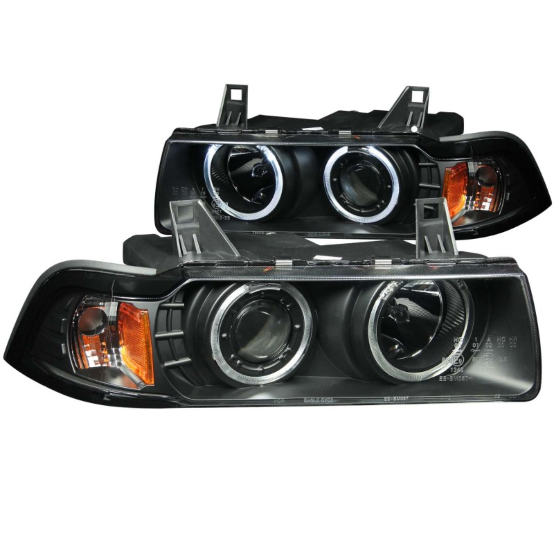 Picture of ANZO 1992-1998 BMW 3 Series E36 Projector Headlights w/ Halo Black (CCFL) G2