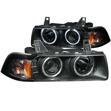 Picture of ANZO 1992-1998 BMW 3 Series E36 Projector Headlights w/ Halo Black (CCFL) G2
