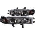 Picture of ANZO 1990-1993 Honda Accord Projector Headlights w/ Halo Black 1pc