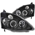 Picture of ANZO 2002-2004 Honda Civic Projector Headlights w/ Halo Black