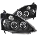Picture of ANZO 2002-2004 Honda Civic Projector Headlights w/ Halo Black