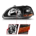 Picture of ANZO 1996-1998 Honda Civic Crystal Headlights Black
