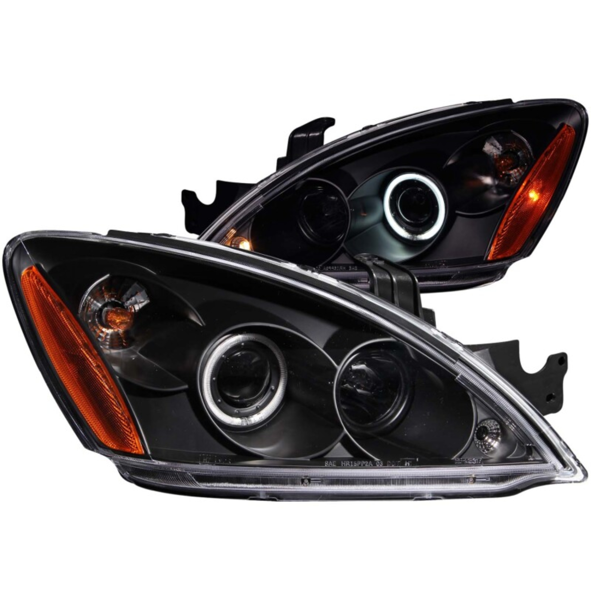 Picture of ANZO 2004-2007 Mitsubishi Lancer Projector Headlights w/ Halo Black (CCFL)
