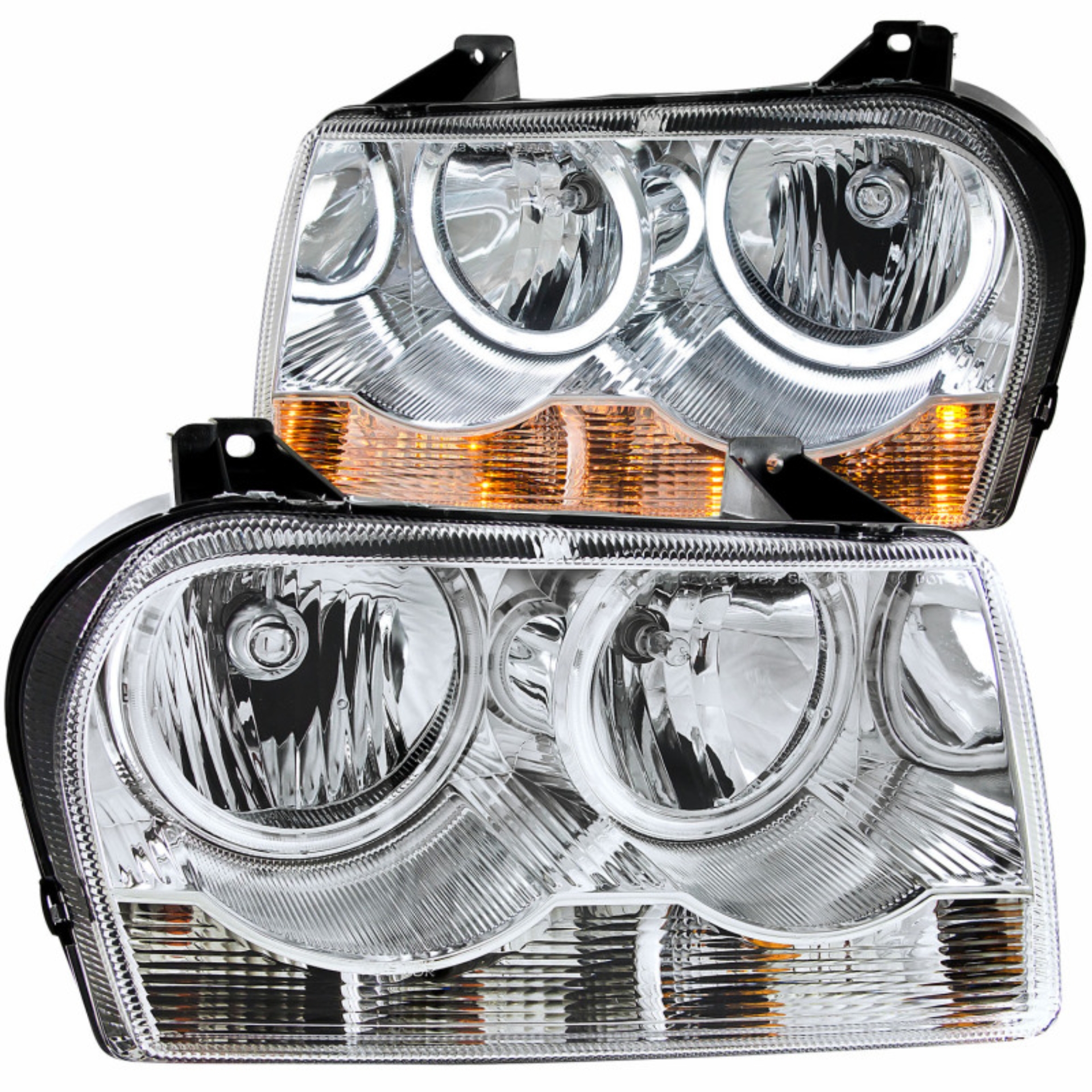 Picture of ANZO 2005-2010 Chrysler 300 Crystal Headlights w/ Halo Chrome (CCFL)