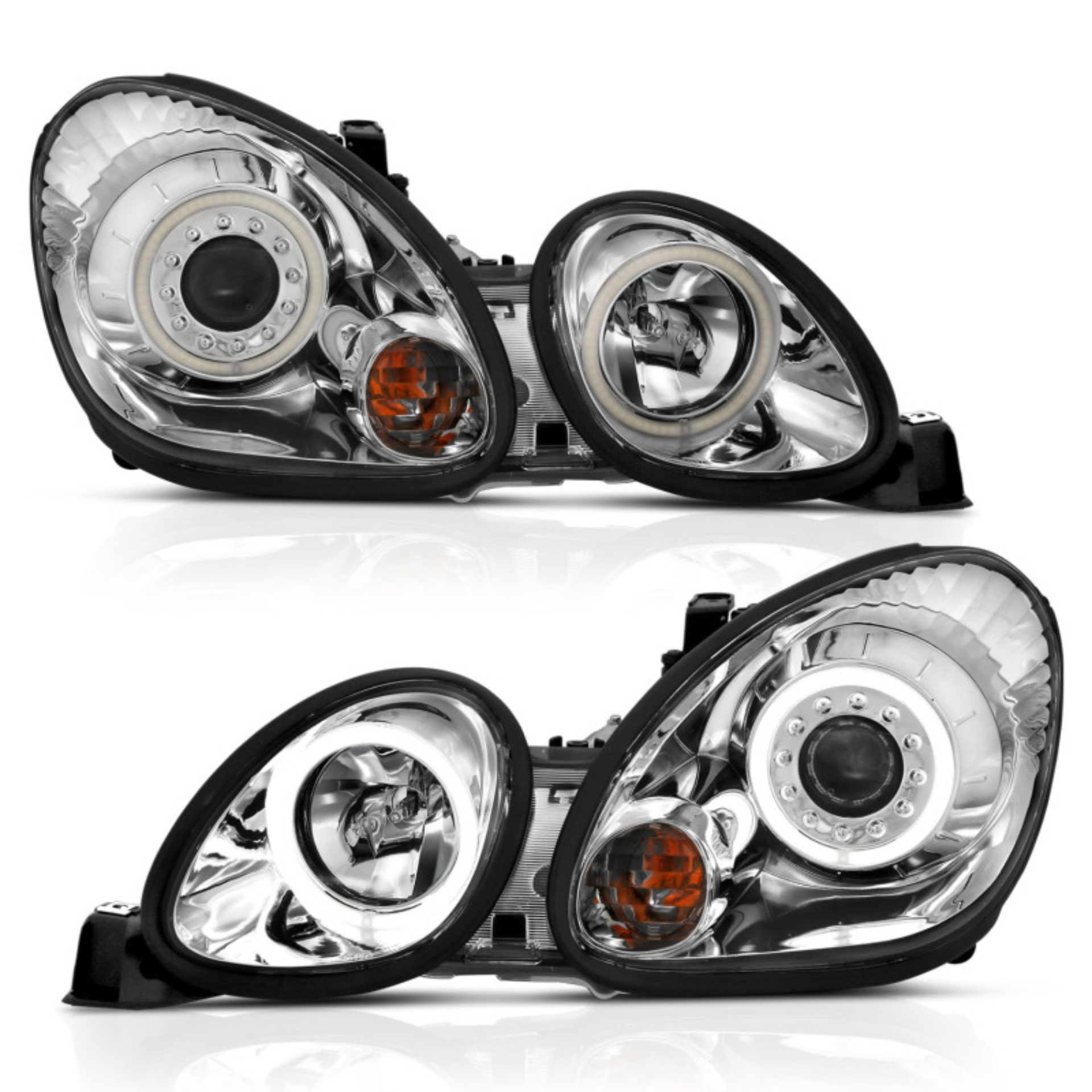 Picture of ANZO 1998-2005 Lexus Gs300 Projector Headlights w/ Halo Chrome