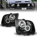 Picture of ANZO 2005-2009 Ford Mustang Projector Headlights w/ Halo Black