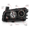 Picture of ANZO 2006-2010 Dodge Charger Projector Headlights w/ Halo Chrome (CCFL)