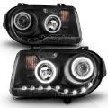 Picture of ANZO 2005-2010 Chrysler 300C Projector Headlights w/ Halo Black (CCFL) G2
