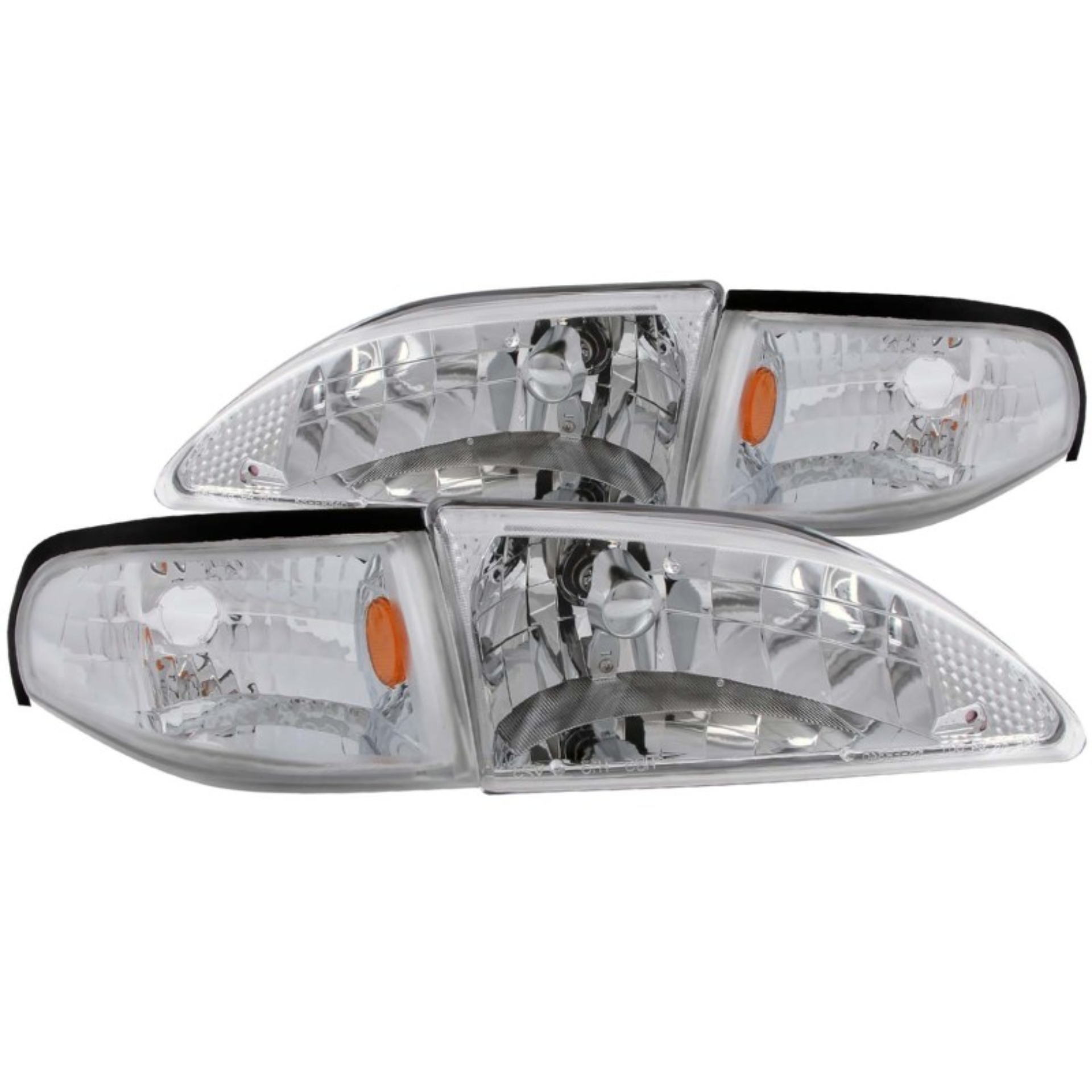 Picture of ANZO 1994-1998 Ford Mustang Crystal Headlights Chrome