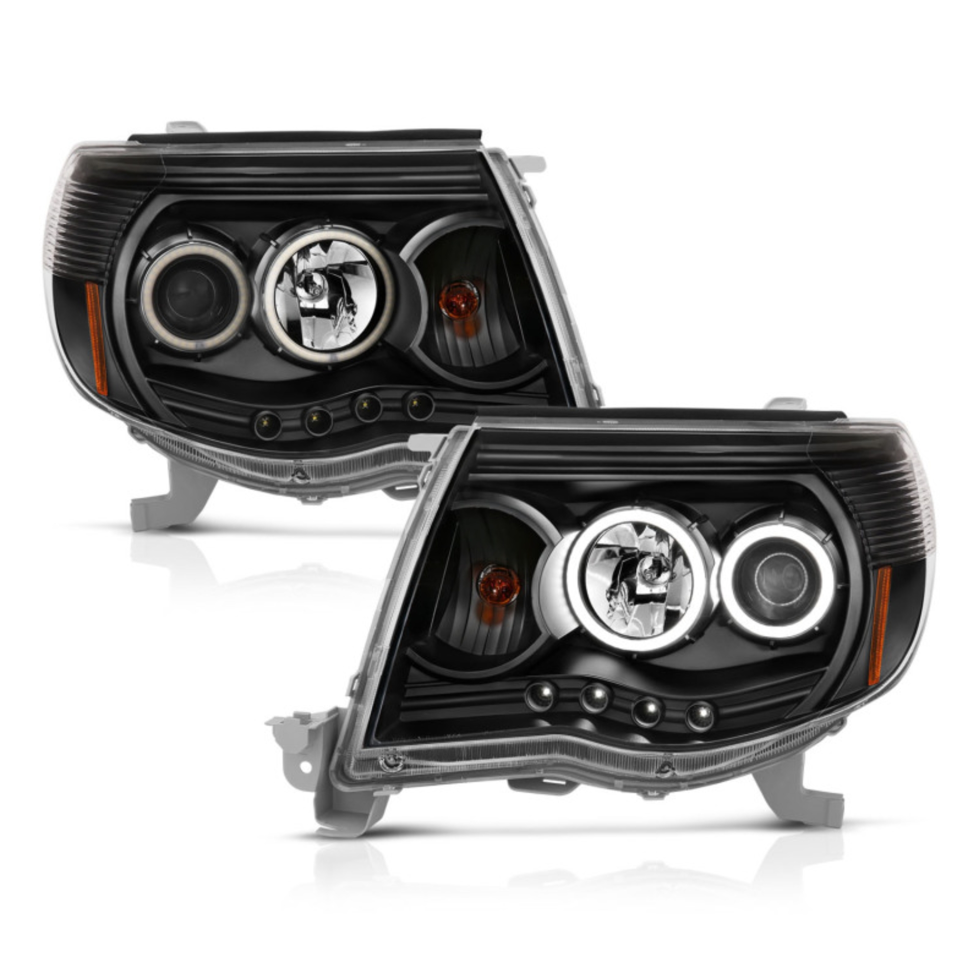 Picture of ANZO 2005-2011 Toyota Tacoma Projector Headlights w/ Halo Black